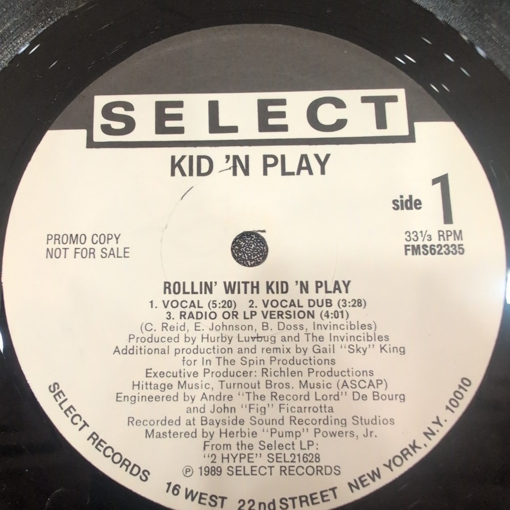 Kid N Play Rollin With Kid N Play 12 Inch Vinyl Single 1989 Promo FMS62335 VG - Picture 4 of 6